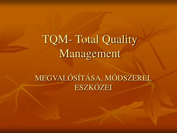 tqm total quality management