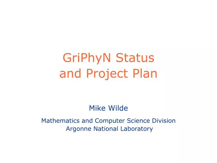 griphyn status and project plan