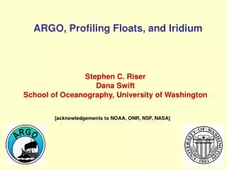 ARGO, Profiling Floats, and Iridium