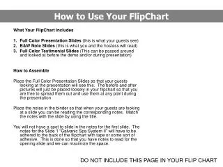 What Your FlipChart Includes Full Color Presentation Slides (this is what your guests see)