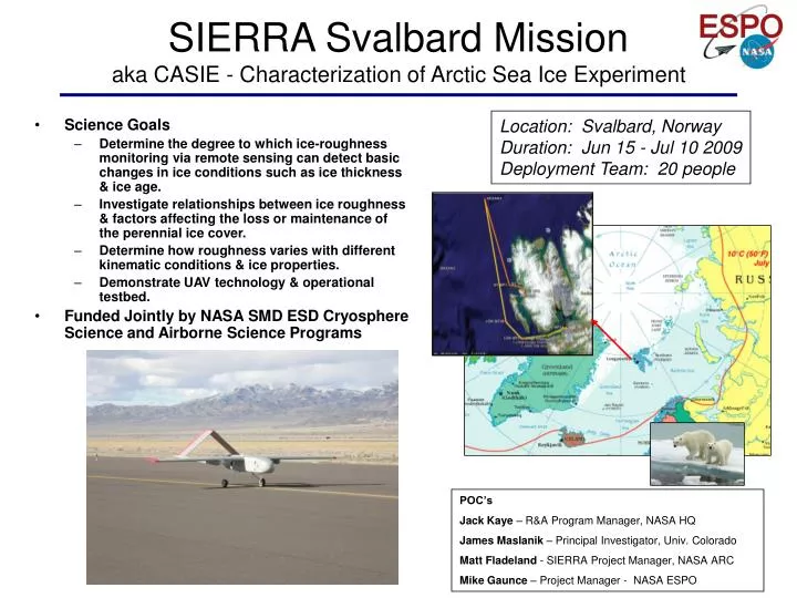 sierra svalbard mission aka casie characterization of arctic sea ice experiment