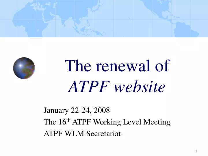 the renewal of atpf website