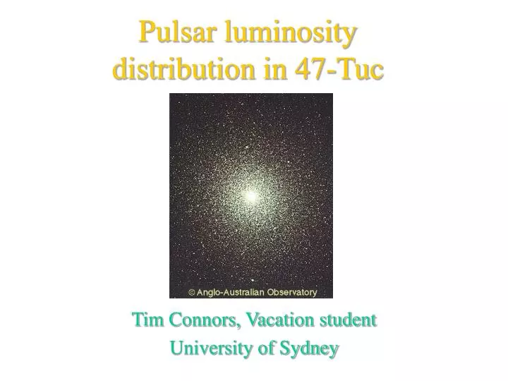 pulsar luminosity distribution in 47 tuc