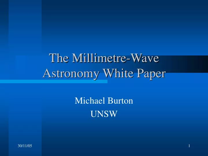 the millimetre wave astronomy white paper