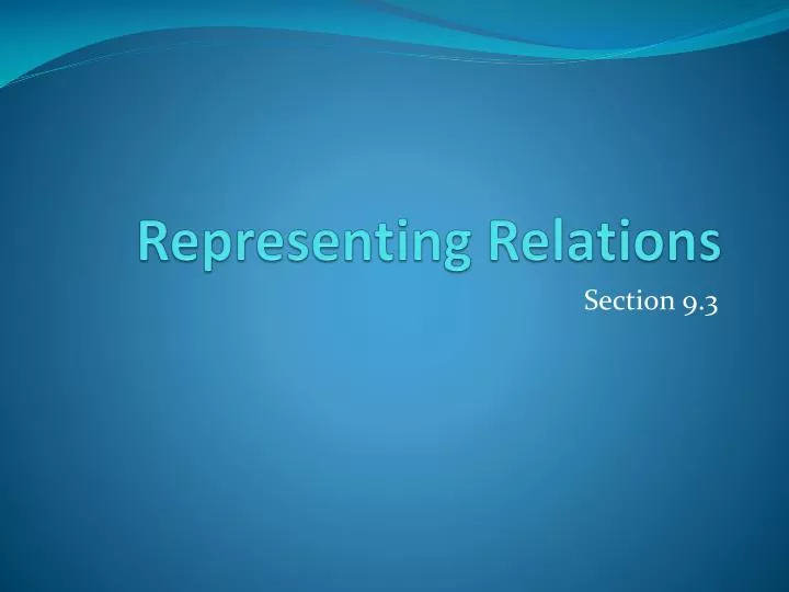 representing relations