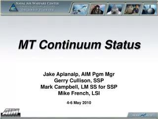 MT Continuum Status