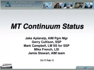 MT Continuum Status