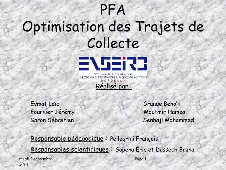 pfa optimisation des trajets de collecte