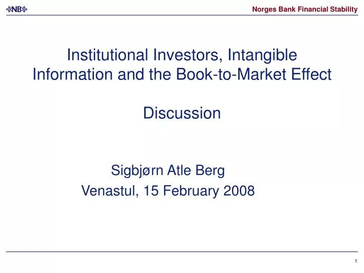 institutional investors intangible information and the book to market effect discussion