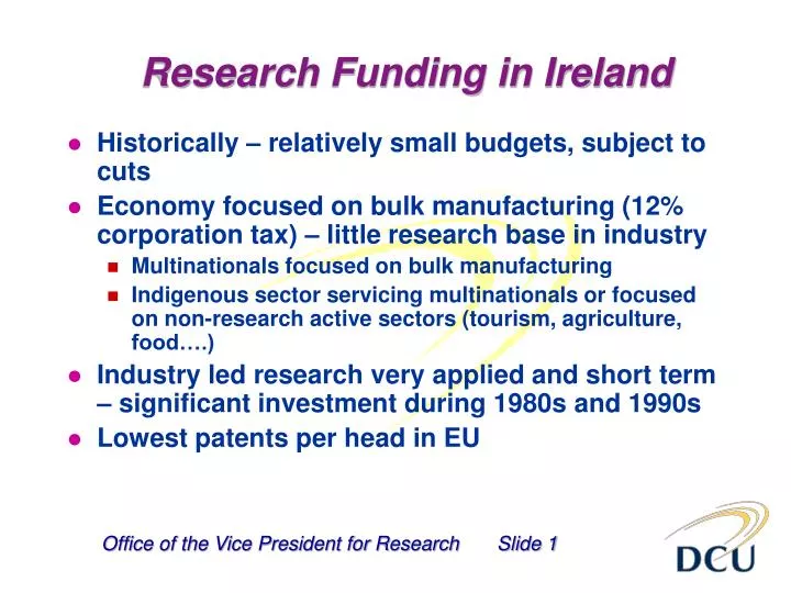 research funding in ireland