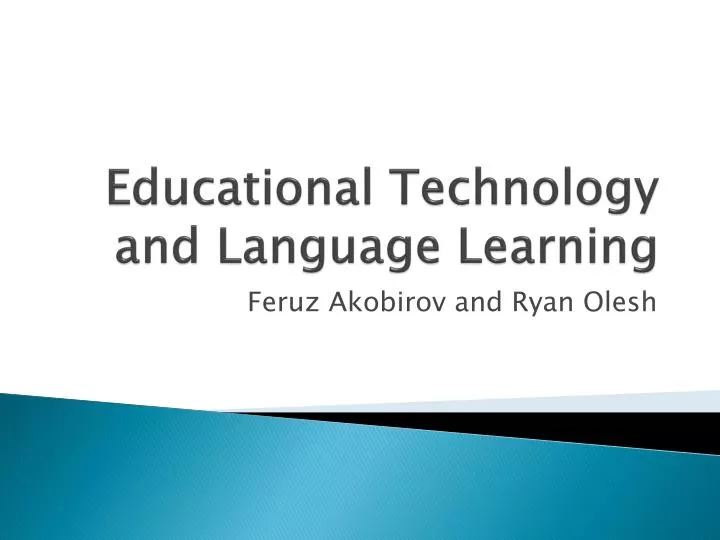 educational technology and language learning