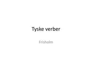 tyske verber