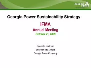 IFMA Annual Meeting October 21, 2009