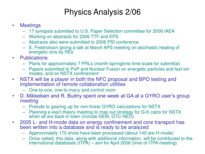 physics analysis 2 06