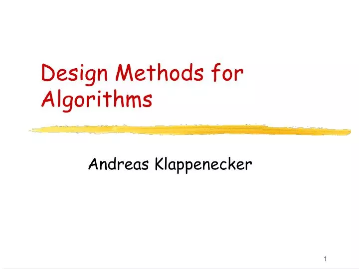 design methods for algorithms