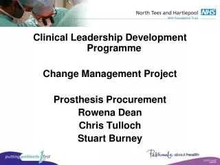 Clinical Leadership Development Programme Change Management Project Prosthesis Procurement