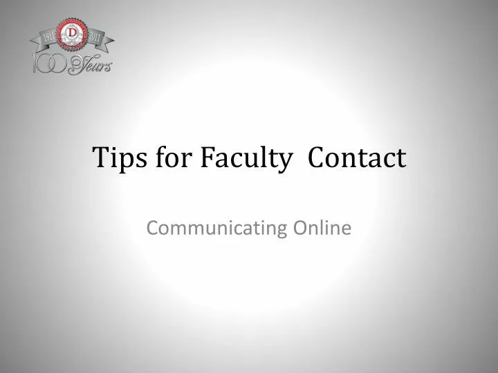 tips for faculty contact