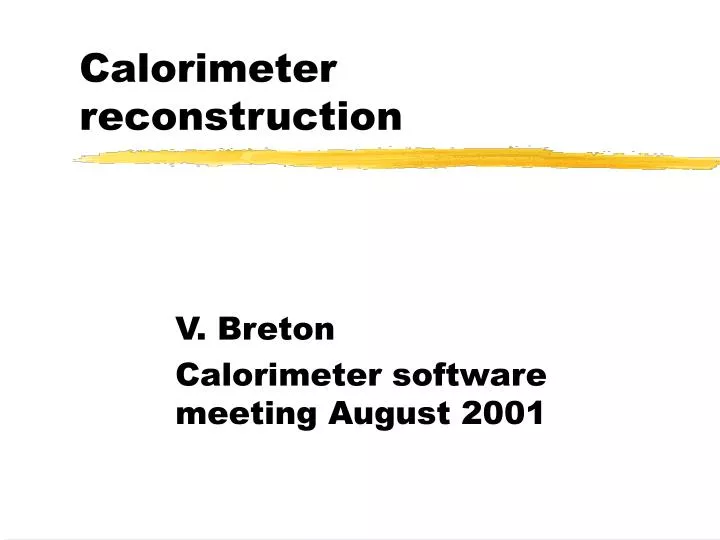 calorimeter reconstruction