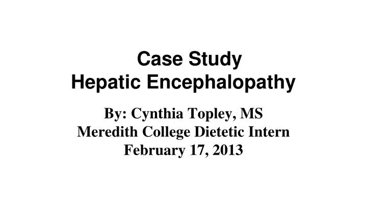 case study hepatic encephalopathy