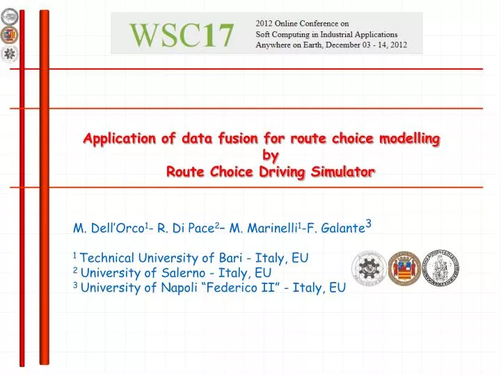 application of data fusion for route choice modelling by route choice driving simulator