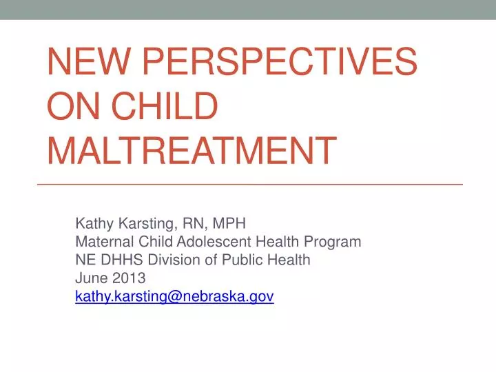 new perspectives on child maltreatment