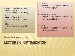 Lecture 6: optimization
