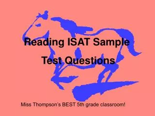 Reading ISAT Sample Test Questions