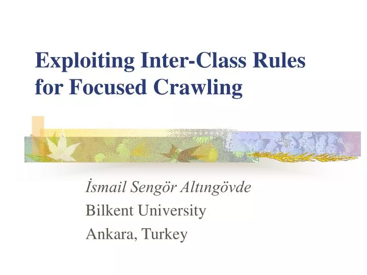 exploiting inter class rules for focused crawling