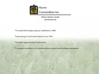 Huron Commodities Inc .