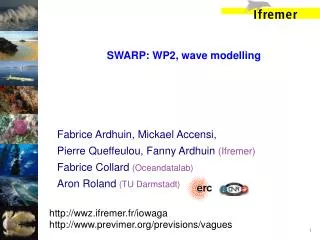 SWARP: WP2, wave modelling