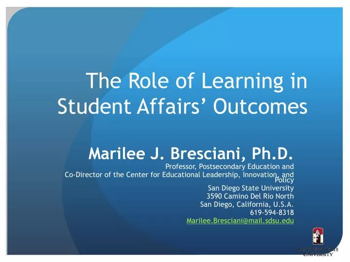 the role of learning in student affairs outcomes