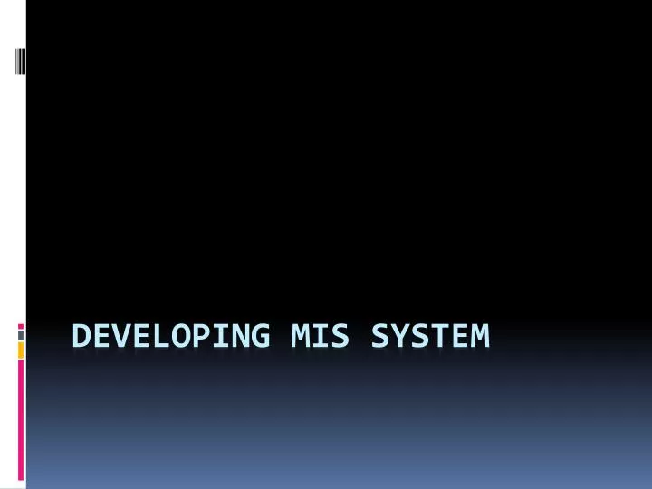 developing mis system