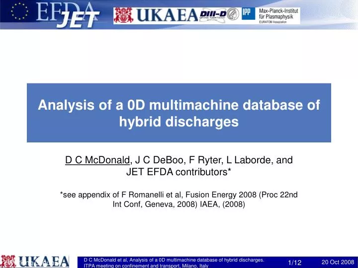 analysis of a 0d multimachine database of hybrid discharges
