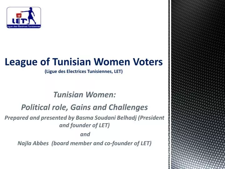 league of tunisian women voters ligue des electrices tunisiennes let