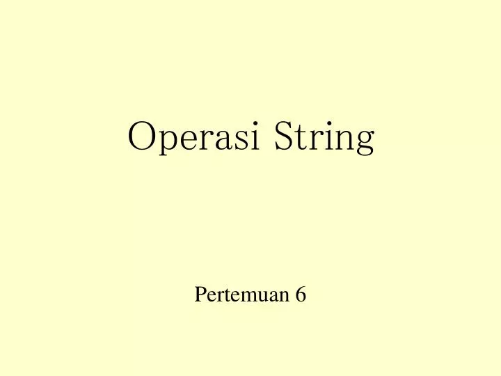 operasi string