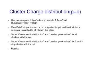 Cluster Charge distribution(p+p)