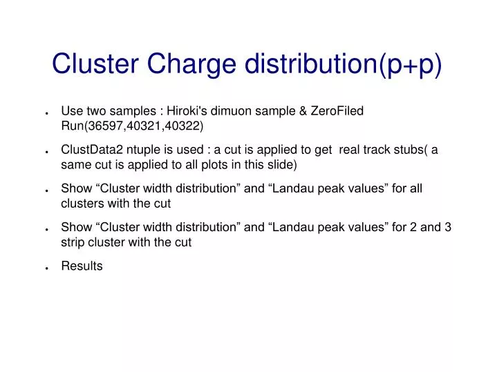 cluster charge distribution p p