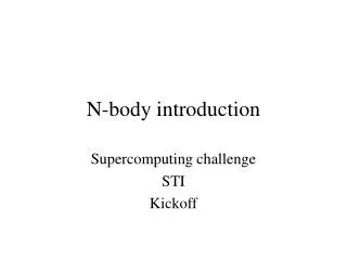 N-body introduction