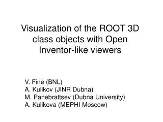 Visualization of the ROOT 3D class objects with Open Inventor-like viewers