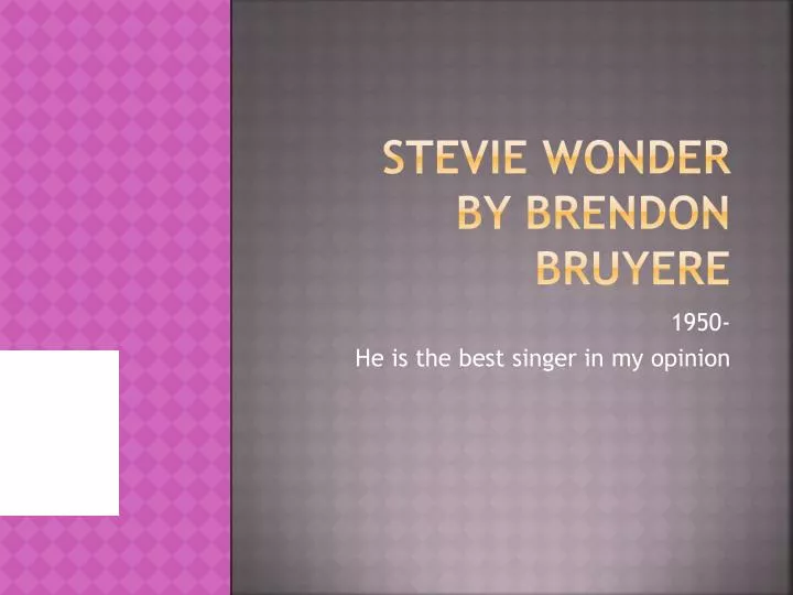 stevie wonder by brendon bruyere