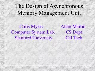 The Design of Asynchronous Memory Management Unit