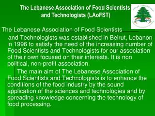 The Lebanese Association of Food Scientists