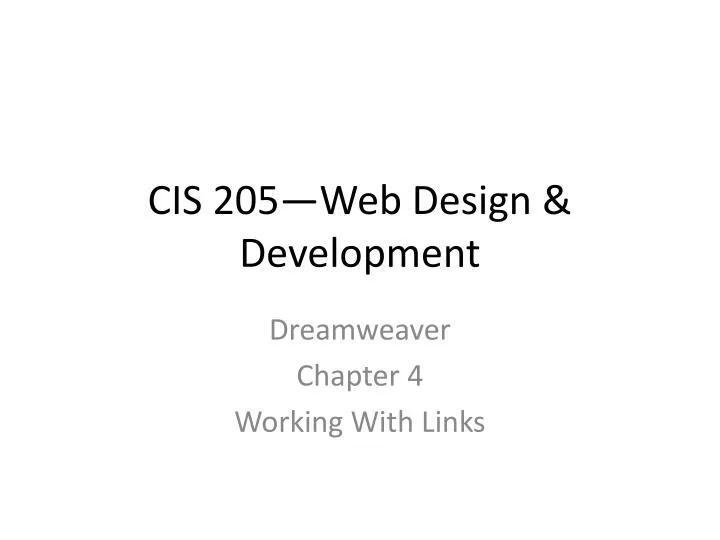 cis 205 web design development