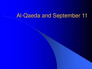 Al-Qaeda and September 11