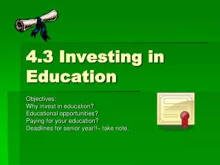 4.3 Investing in Education