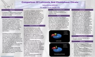 Comparison Of Letrozole And Clomiphene Citrate Saima Ahmad MRCOG