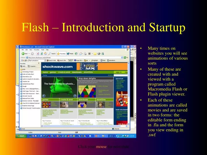 flash introduction and startup