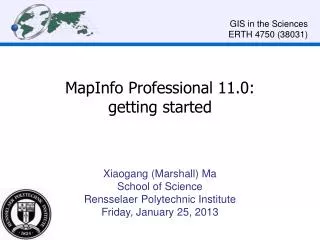 MapInfo Professional 11.0: getting started