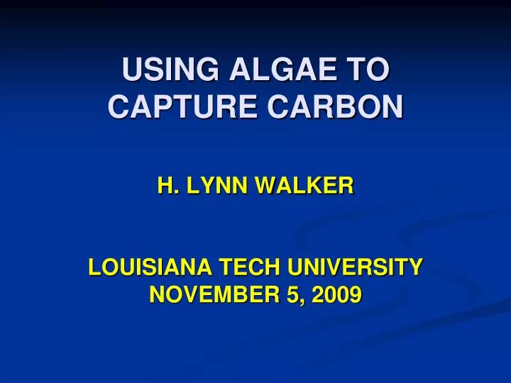 using algae to capture carbon