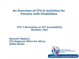 An Overview of ITU-D Activities for Persons with Disabilities
